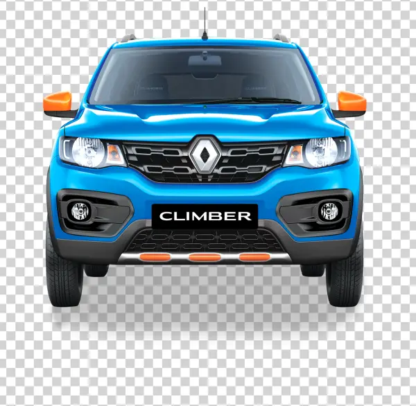 Blue Renault Kwid Climber Car Front View PNG