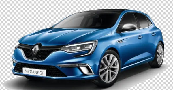 Blue Renault Megane GT Car PNG Transparent Background