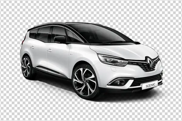 White Renault Scenic Car PNG Transparent Background