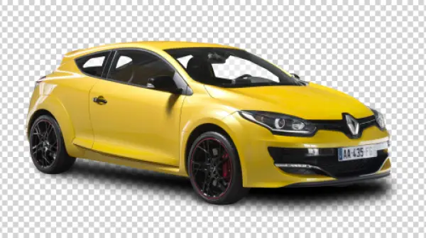 Yellow Renault Megane RS Sports Car PNG
