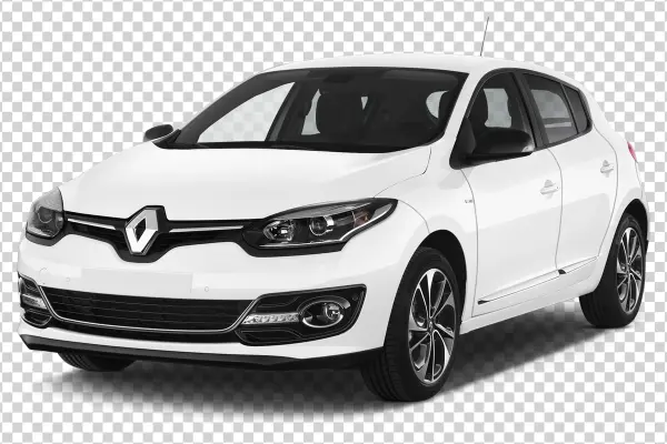 White Renault Megane Car PNG Transparent Background
