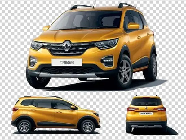 Yellow Renault Triber Car PNG Pack Transparent Background