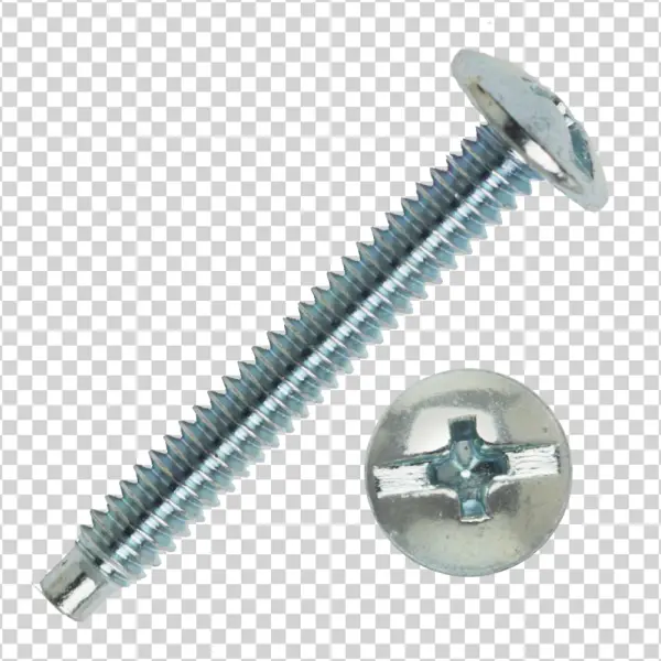 Silver Phillips Head Screw PNG Transparent Background