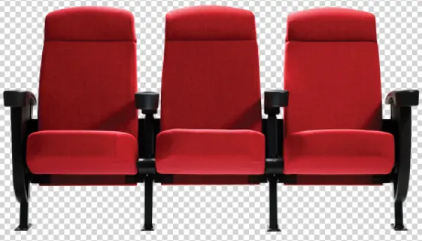 Three Red Cinema Seats PNG Transparent