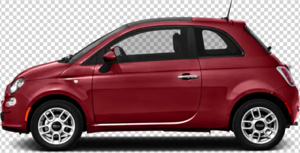 Red Fiat 500 Car PNG Transparent Background