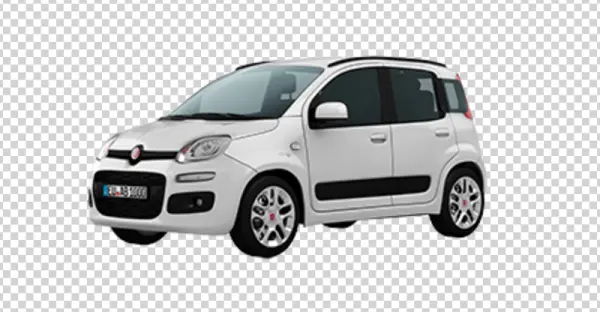 White Fiat Panda Car PNG Transparent Background