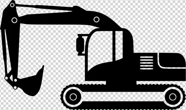 Excavator Silhouette PNG Transparent