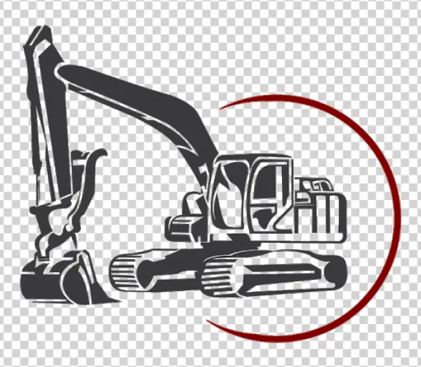 Excavator Silhouette PNG Transparent Background