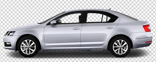 Silver Sedan Car PNG Transparent Background