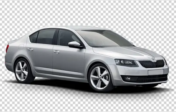 Silver Skoda Octavia Car PNG Transparent Background
