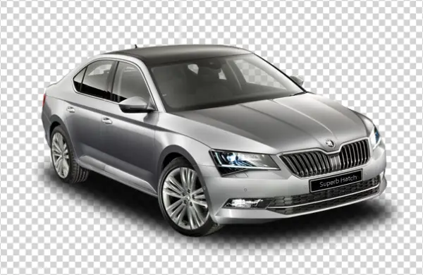 Silver Skoda Superb Hatch Car PNG Transparent Background