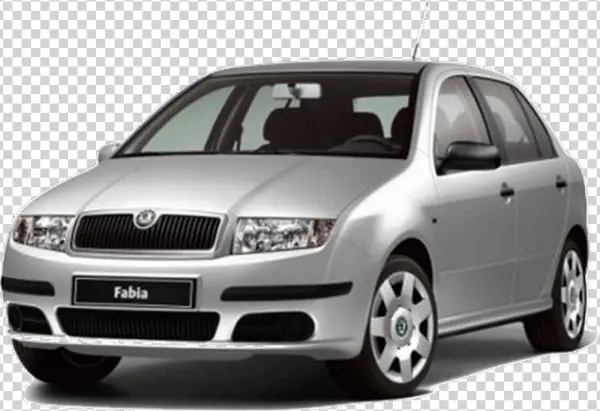 Silver Skoda Fabia Car PNG Transparent Background