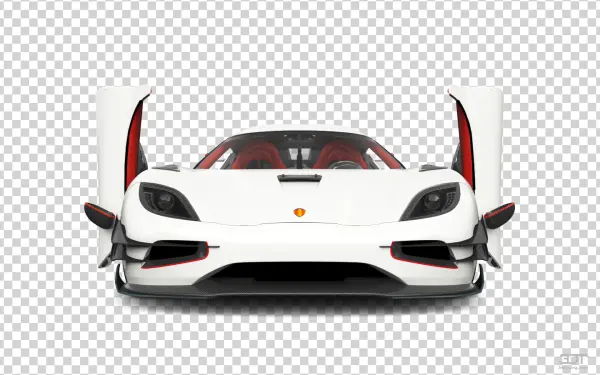 Koenigsegg Jesko White Car PNG with Open Doors