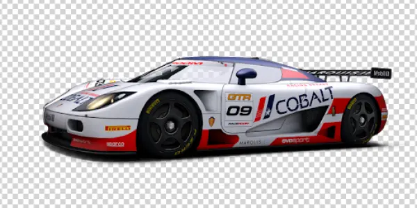 White and Blue Race Car PNG Transparent Background