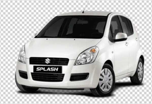 White Suzuki Splash Car PNG Transparent Background