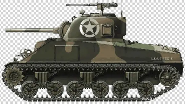 World War II Sherman Tank PNG Transparent