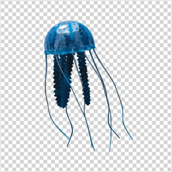 Realistic Blue Jellyfish PNG Transparent