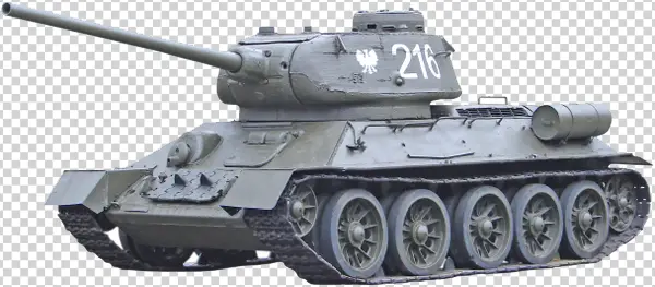 Vintage Military Tank T-34 PNG Transparent Background