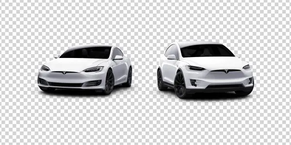 White Tesla Model S and Model X PNG Transparent