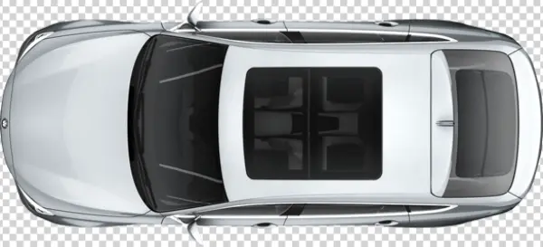 Silver Luxury Car Top View PNG Transparent