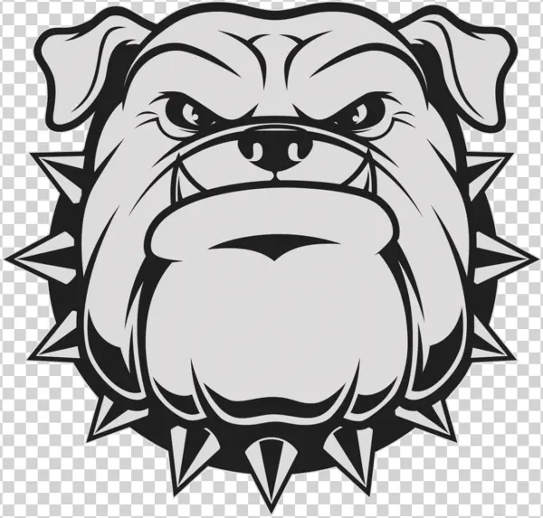 Aggressive Bulldog Head Logo PNG Transparent