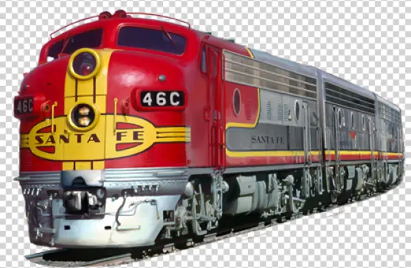 Santa Fe Railway Train PNG Transparent Background