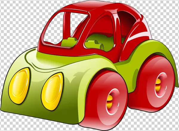 Red Green Cartoon Toy Car PNG Transparent