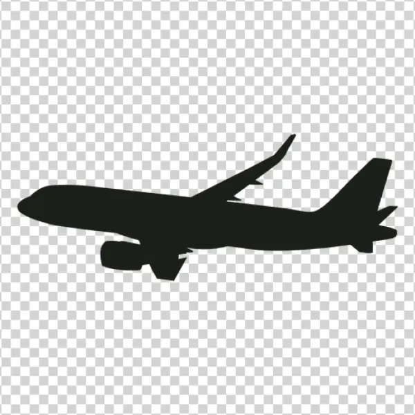 Airplane Silhouette PNG Transparent Background
