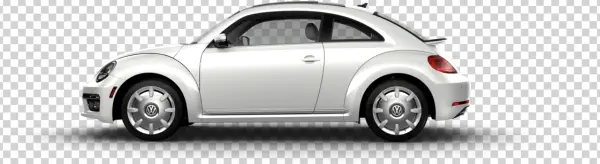 White Volkswagen Beetle Car PNG Transparent Background