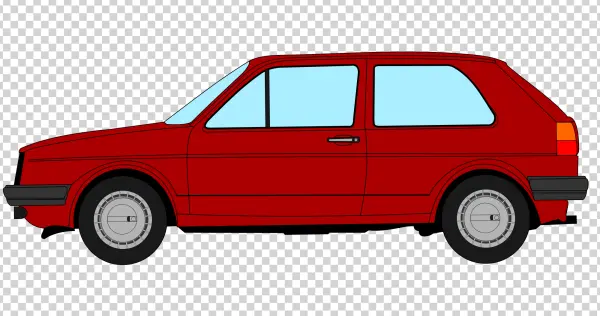 Red Hatchback Car Side View PNG Transparent