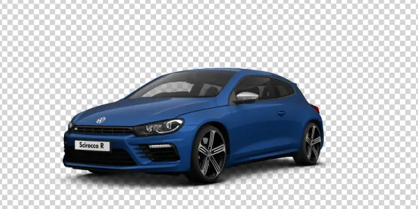 Blue Volkswagen Scirocco R PNG Transparent Background