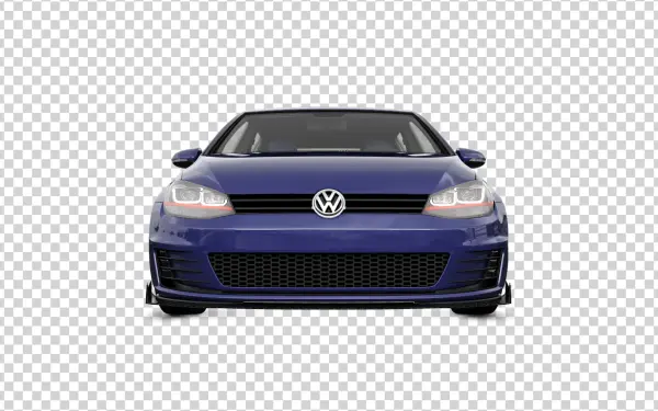 Blue Volkswagen Golf GTI Front View PNG