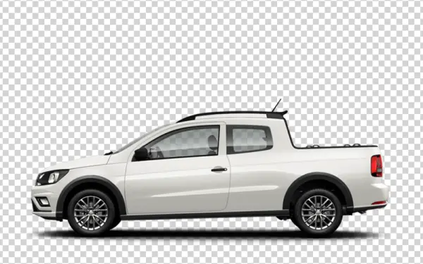 White Compact Pickup Truck Transparent Background