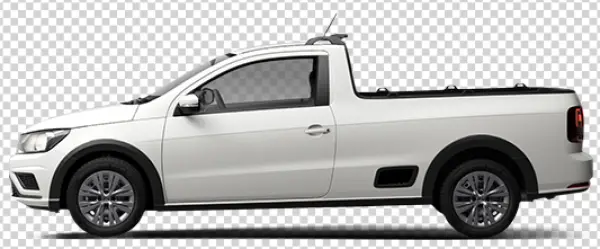 White Compact Pickup Truck PNG Transparent Background
