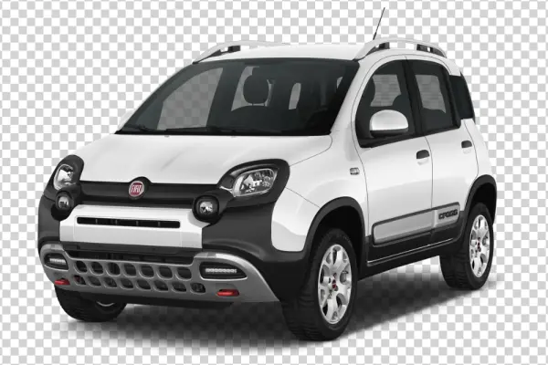 White Fiat Panda Cross Car PNG Transparent Background