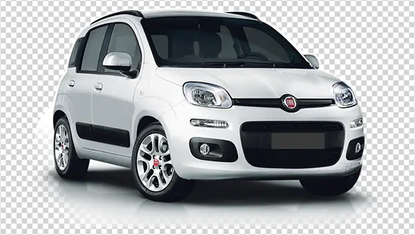 White Fiat Panda Car PNG Transparent