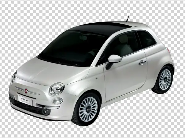White Fiat 500 Car PNG Transparent