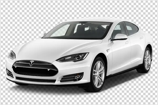 White Tesla Model S Car PNG