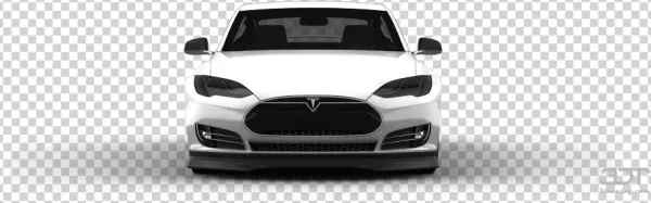 White Tesla Model S Front View PNG Transparent