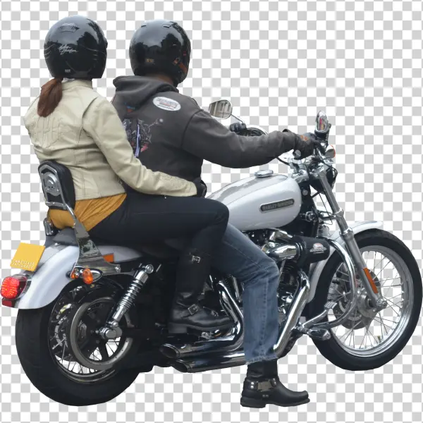 Couple Riding Motorcycle PNG Transparent Background