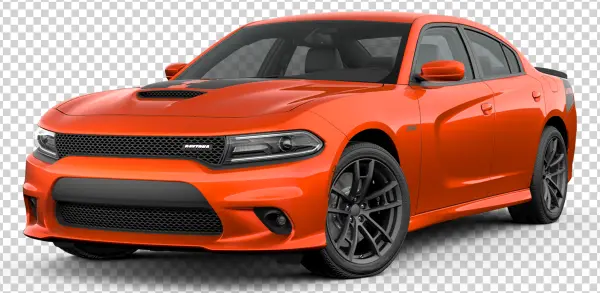 Orange Dodge Charger Daytona PNG Transparent Background