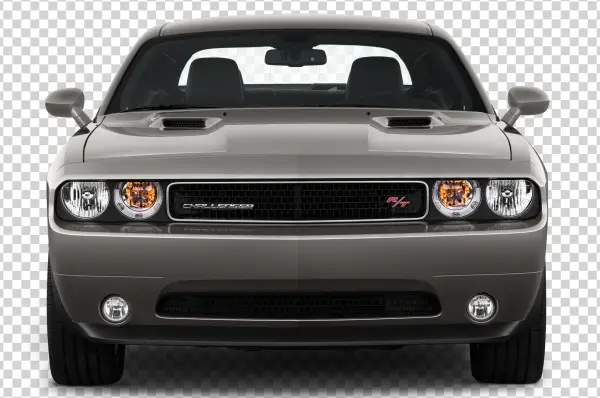 Grey Dodge Challenger R/T Front View PNG Transparent