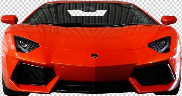 Orange Lamborghini Sports Car Front View PNG