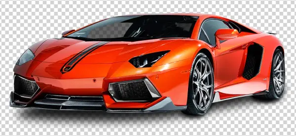 Orange Lamborghini Supercar PNG Transparent Background