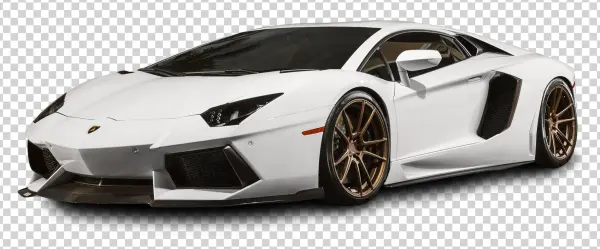 White Lamborghini Aventador PNG Transparent Background