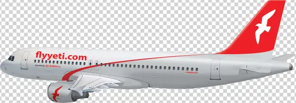 Flyyeti.com Airbus A320 Airplane PNG Transparent