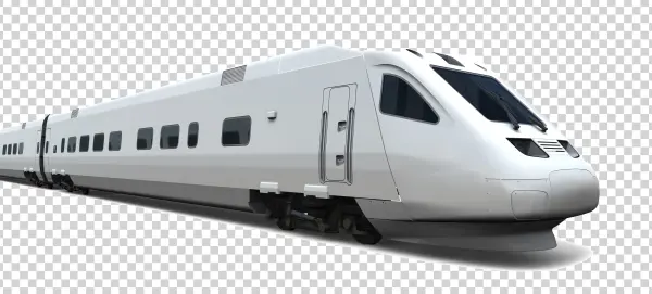 Modern White High-Speed Train PNG Transparent Background