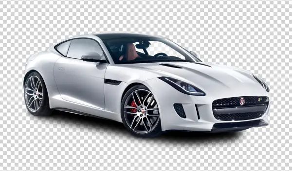 White Jaguar F-Type Coupe PNG Transparent