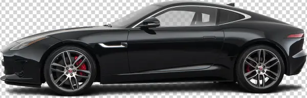 Black Jaguar F-Type Sports Car PNG Transparent Background