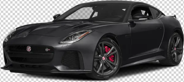 Dark Gray Jaguar F-Type SVR Sports Car PNG Transparent Background